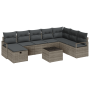 Conjunto de Sofá de Jardín de 9 Piezas con Cojines Gris de Ratán Sintético de , Sofás de exterior - Ref: Foro24-3360570, Prec...
