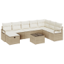 Juego de Sofás de Jardín de 9 Piezas con Cojines Beige Poliratán de , Sofás de exterior - Ref: Foro24-3360572, Precio: 651,60...