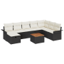 Conjunto de Sofás de Jardín de 9 Piezas con Cojines Ratán Negro Polirratán de , Sofás de exterior - Ref: Foro24-3360799, Prec...