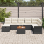 Conjunto de Sofás de Jardín de 9 Piezas con Cojines Ratán Negro Polirratán de , Sofás de exterior - Ref: Foro24-3360799, Prec...