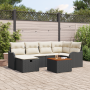 Conjunto de sofá de jardín de 7 piezas con cojines negro poliratán de de , Sofás de exterior - Ref: Foro24-3360813, Precio: 4...