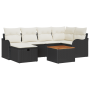 Conjunto de sofá de jardín de 7 piezas con cojines negro poliratán de de , Sofás de exterior - Ref: Foro24-3360813, Precio: 4...