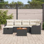 Conjunto de sofá de jardín de 7 piezas con cojines negro poliratán de de , Sofás de exterior - Ref: Foro24-3360813, Precio: 4...