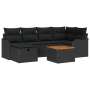 Conjunto de Sofás de Jardín de 7 Piezas con Cojines Rattan de Polietileno Negro de , Sofás de exterior - Ref: Foro24-3360817,...