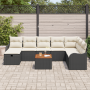 Set de Sofá de Jardín de 9 Piezas con Cojines Negro Poliratán de , Sofás de exterior - Ref: Foro24-3360827, Precio: 542,38 €,...