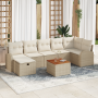 Juego de Sofá de Jardín de 8 Piezas con Cojines Beige Poliratán de , Sofás de exterior - Ref: Foro24-3360851, Precio: 566,29 ...