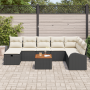 Juego de Sofás de Jardín de 9 Piezas con Cojines Ratán Negro de , Sofás de exterior - Ref: Foro24-3360855, Precio: 541,06 €, ...