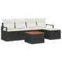 Conjunto de Sofás de Jardín de 6 Piezas con Cojines Negro Poliratán de , Sofás de exterior - Ref: Foro24-3360862, Precio: 366...
