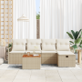 Conjunto de Sofá de Jardín de 6 Piezas con Cojines Beige de Ratán de , Sofás de exterior - Ref: Foro24-3360865, Precio: 462,1...
