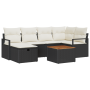Conjunto de Sofá de Jardín de 7 Piezas con Cojines Negro Poliratán de , Sofás de exterior - Ref: Foro24-3360869, Precio: 430,...