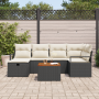 Conjunto de Sofá de Jardín de 7 Piezas con Cojines Negro Poliratán de , Sofás de exterior - Ref: Foro24-3360869, Precio: 430,...