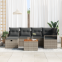Conjunto de Sofá Modular de Jardín de 7 Piezas con Cojines Gris Poliratán de , Sofás de exterior - Ref: Foro24-3360870, Preci...