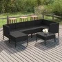 7-teiliges Gartenmöbel-Set und schwarze synthetische Rattankissen von vidaXL, Gartensets - Ref: Foro24-3094409, Preis: 484,17...