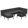 7-teiliges Gartenmöbel-Set und schwarze synthetische Rattankissen von vidaXL, Gartensets - Ref: Foro24-3094409, Preis: 487,92...