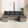 Conjunto de sofá de jardín 6 pcs Gris Poliratán