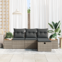 Conjunto de Sofá de Jardín de 4 Piezas con Cojines Gris Poliratán de , Sofás de exterior - Ref: Foro24-3360948, Precio: 334,1...