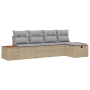 Conjunto de Sofá de Jardín de 5 Piezas con Cojines Beige Ratán Sintético de , Sofás de exterior - Ref: Foro24-3360954, Precio...