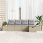 Conjunto de Sofá de Jardín de 5 Piezas con Cojines Beige Ratán Sintético de , Sofás de exterior - Ref: Foro24-3360954, Precio...