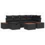 Conjunto de Sofá de Jardín 7 Piezas con Cojines Ratan Negro Poli de , Sofás de exterior - Ref: Foro24-3360967, Precio: 505,86...