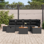 Conjunto de Sofá de Jardín 7 Piezas con Cojines Ratan Negro Poli de , Sofás de exterior - Ref: Foro24-3360967, Precio: 505,86...