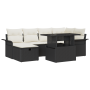 Conjunto de Sofá de Jardín de 7 Piezas con Cojines Ratán Poliéster Negro de , Sofás de exterior - Ref: Foro24-3361006, Precio...