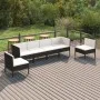 Gartenmöbel Set 6 Stück und Kissen Kunststoff Rattan schwarz von vidaXL, Gartensets - Ref: Foro24-3094348, Preis: 498,08 €, R...