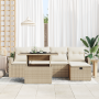 Juego de sofá de jardín de 6 piezas con cojines Beige Poliratán de , Sofás de exterior - Ref: Foro24-3361080, Precio: 517,26 ...