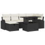 Set de Sofás de Jardín de 7 Piezas con Cojines Negro Poliratán de , Sofás de exterior - Ref: Foro24-3361086, Precio: 494,44 €...