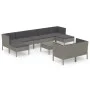 10-piece garden furniture set and gray synthetic rattan cushions by vidaXL, Garden sets - Ref: Foro24-3094578, Price: 776,03 ...