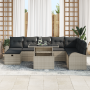 Conjunto de Sofás de Jardín de 9 Piezas con Cojines Gris Claro Poliratán de , Sofás de exterior - Ref: Foro24-3361111, Precio...