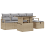 Conjunto de Sofá de Jardín de 6 Piezas con Cojines Beige Poliratán de , Sofás de exterior - Ref: Foro24-3361119, Precio: 445,...
