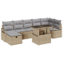 Juego de Sofá de Jardín de 8 Piezas con Cojines Beige Poliratán de , Sofás de exterior - Ref: Foro24-3361139, Precio: 588,40 ...