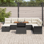 Conjunto de Sofá de Jardín de 9 Piezas con Cojines Ratan Negro de , Sofás de exterior - Ref: Foro24-3361257, Precio: 580,99 €...