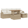 Juego de Sofá de Jardín de 6 Piezas con Cojines Beige de Rattan Versátil de , Sofás de exterior - Ref: Foro24-3361295, Precio...