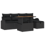 Conjunto de Sofás de Jardín de 6 Piezas con Cojines de Poliratán Negro | Foro24.es | Tu tienda online para hogar, jardín y más Foro24.es