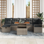 Conjunto de Sofá de Jardín de 8 Piezas con Cojines Gris Poliratán de , Sofás de exterior - Ref: Foro24-3361335, Precio: 562,0...