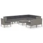 11-piece garden furniture set and gray synthetic rattan cushions by vidaXL, Garden sets - Ref: Foro24-3094454, Price: 888,25 ...