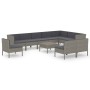 11-teiliges Gartenmöbel-Set und graue synthetische Rattankissen von vidaXL, Gartensets - Ref: Foro24-3094454, Preis: 902,12 €...