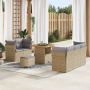Juego de Sofá de Jardín de 8 Piezas con Cojines Beige Ratán Poliéster Acacia | Foro24.es | Tu tienda online para hogar, jardín y más Foro24.es