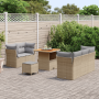 Juego de Sofá de Jardín de 8 Piezas con Cojines Beige Ratán Poliéster Acacia | Foro24.es | Tu tienda online para hogar, jardín y más Foro24.es