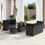 Conjunto de Sofá para Jardín de 8 Piezas con Cojines Ratán Poliéster Negro Acacia de , Sofás de exterior - Ref: Foro24-336142...