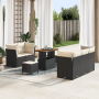 Conjunto de Sofá de Jardín de 8 Piezas con Cojines Ratán Poliéster Negro de , Sofás de exterior - Ref: Foro24-3361430, Precio...