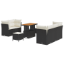 Conjunto de Sofá de Jardín de 8 Piezas con Cojines Ratán Poliéster Negro de , Sofás de exterior - Ref: Foro24-3361430, Precio...
