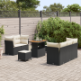 Conjunto de Sofá de Jardín de 8 Piezas con Cojines Ratán Poliéster Negro de , Sofás de exterior - Ref: Foro24-3361430, Precio...