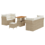 Conjunto de Sofá de Jardín de 8 Piezas con Cojines Beige Poliratán Acacia de , Sofás de exterior - Ref: Foro24-3361431, Preci...