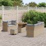 Set de Sofá de Jardín de 8 Piezas con Cojines Beige Poliratán Acacia de , Sofás de exterior - Ref: Foro24-3361432, Precio: 49...