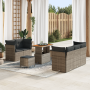 Set de sofá de jardín de 8 piezas con cojines gris poliratán acacia de , Sofás de exterior - Ref: Foro24-3361433, Precio: 480...
