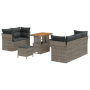 Set de sofá de jardín de 8 piezas con cojines gris poliratán acacia de , Sofás de exterior - Ref: Foro24-3361433, Precio: 480...