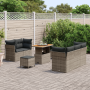 Set de sofá de jardín de 8 piezas con cojines gris poliratán acacia de , Sofás de exterior - Ref: Foro24-3361433, Precio: 480...