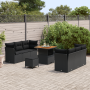 Juego de Sofá de Jardín de 9 Piezas con Cojines Negro Poliratán Acacia | Foro24.es | Tu tienda online para hogar, jardín y más Foro24.es